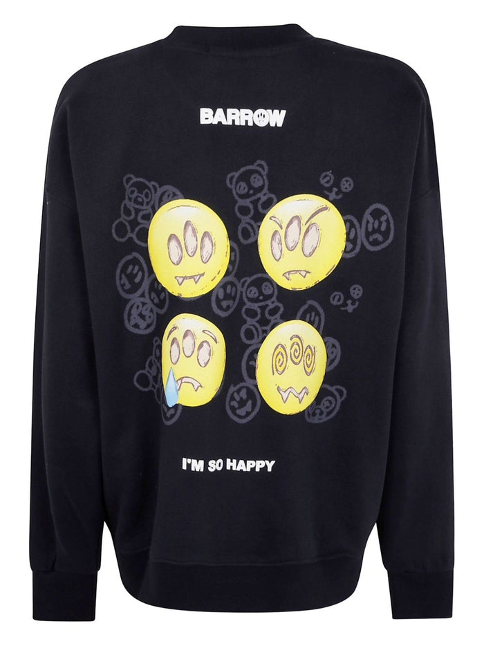 Schwarzes Unisex-Sweatshirt „Barrow“ mit Emoji-Aufdruck 2