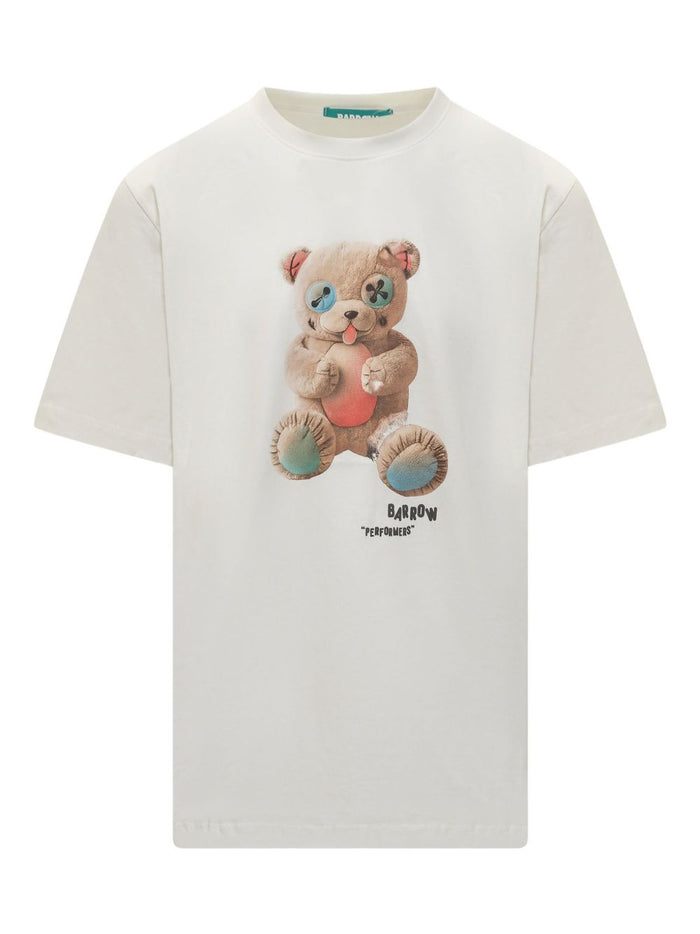 Barrow T-shirt Bianco Donna Stampa Teddy 1