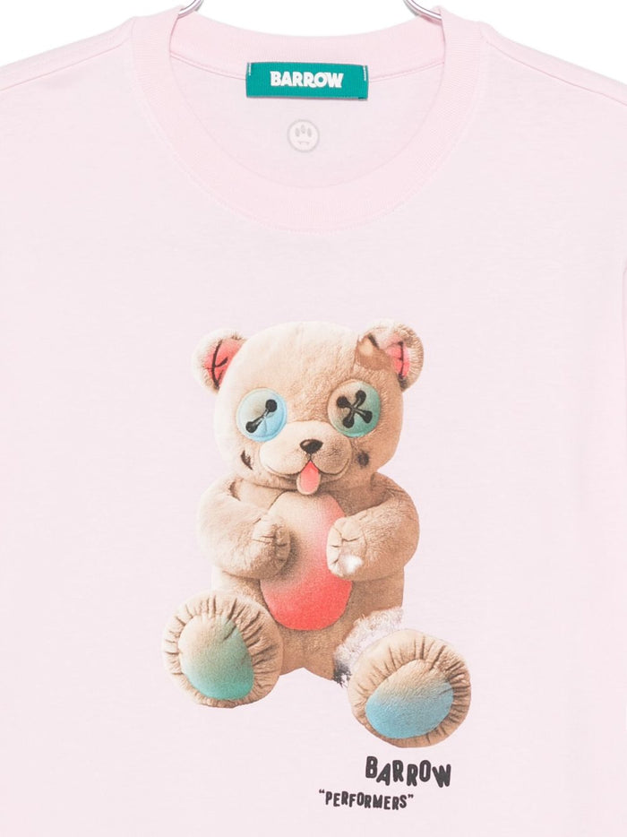 Barrow T-shirt Rosa Donna Stampa Teddy 2