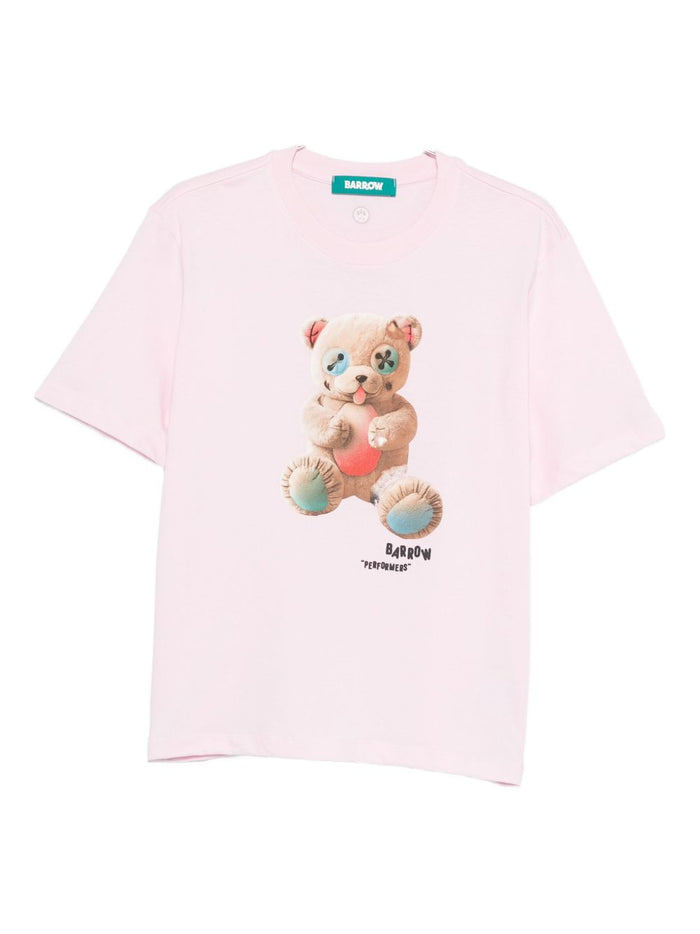 Barrow T-shirt Rosa Donna Stampa Teddy 1
