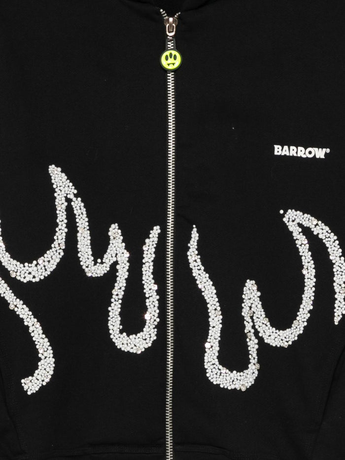 Barrow Felpa Nero Donna Motivo Fiamme 3