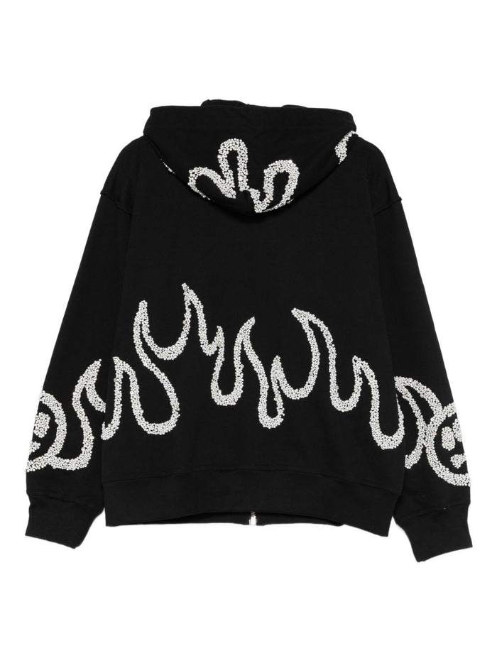 Barrow Felpa Nero Donna Motivo Fiamme 2