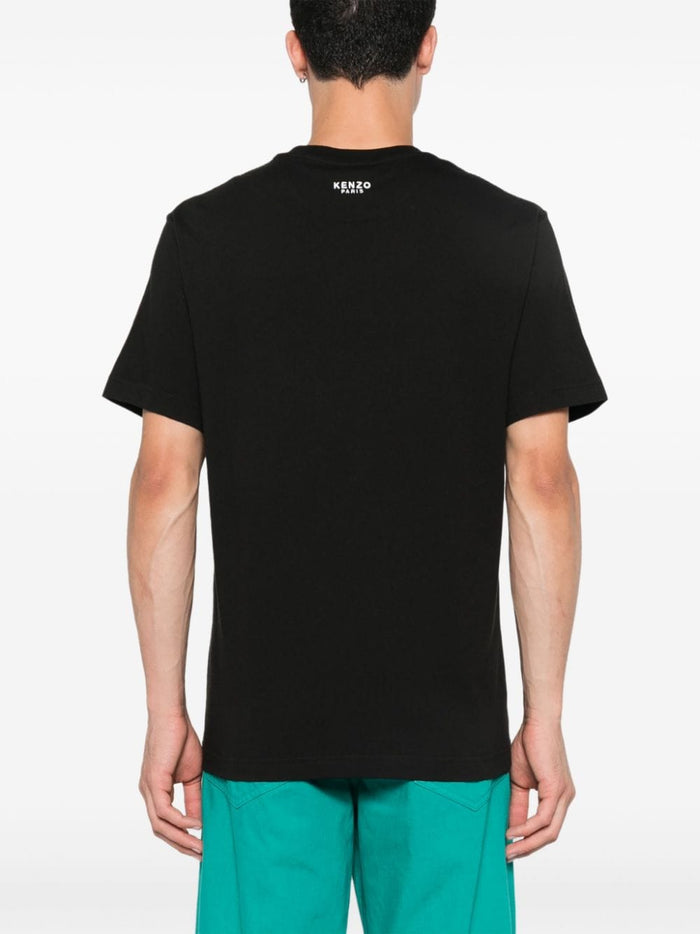 Kenzo T-shirt Nero Uomo Ricamo Tiger Crest 3