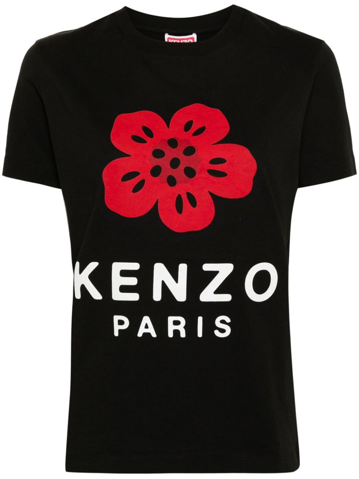 Kenzo T-shirt Nero Donna Stampa Fiore Boke 5