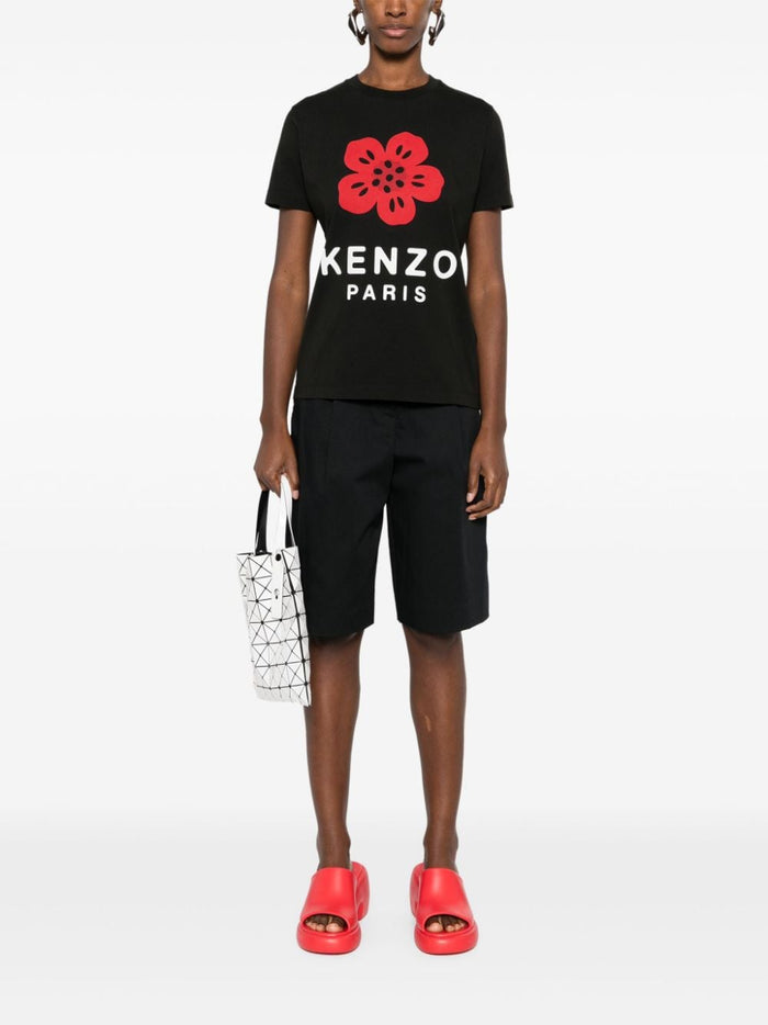 Kenzo T-shirt Nero Donna Stampa Fiore Boke 1