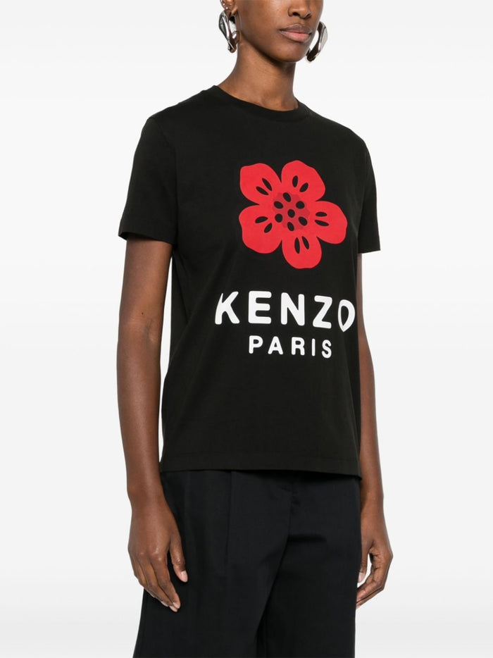 Kenzo T-shirt Nero Donna Stampa Fiore Boke 2