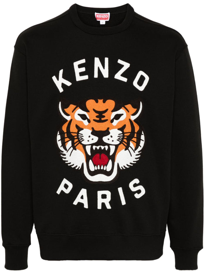 Kenzo Maglia Nero Donna Logo Lucky Tiger 6