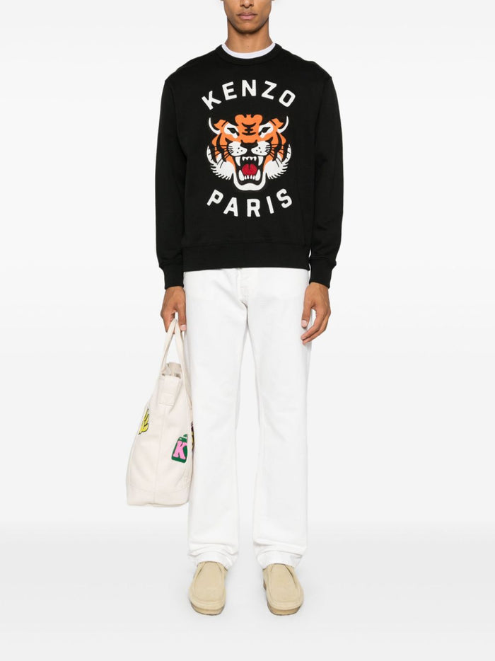 Kenzo Maglia Nero Donna Logo Lucky Tiger 3