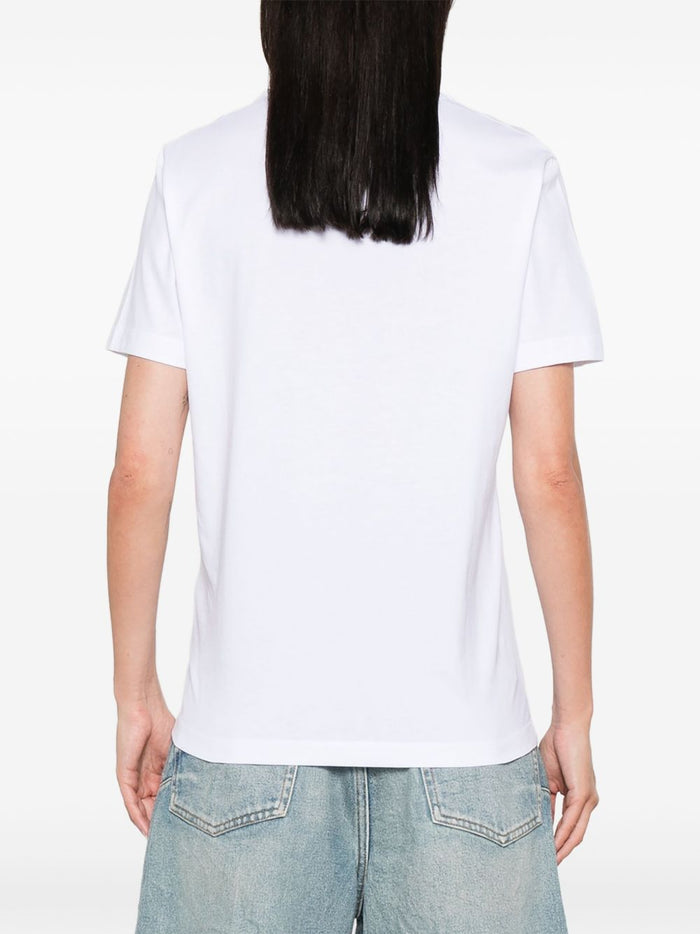 Kenzo White Women's T-shirt with Flower Logo Print 3