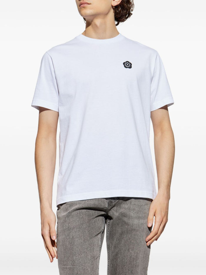 Kenzo T-shirt Bianco Uomo Stampa Micro Fiore con Logo 1