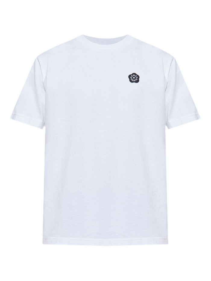 Kenzo T-shirt Bianco Uomo Stampa Micro Fiore con Logo 5