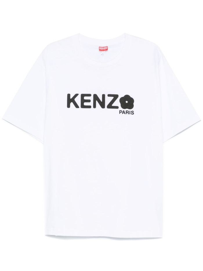 Kenzo T-shirt Bianco Uomo Stampa Logo Fiore 1