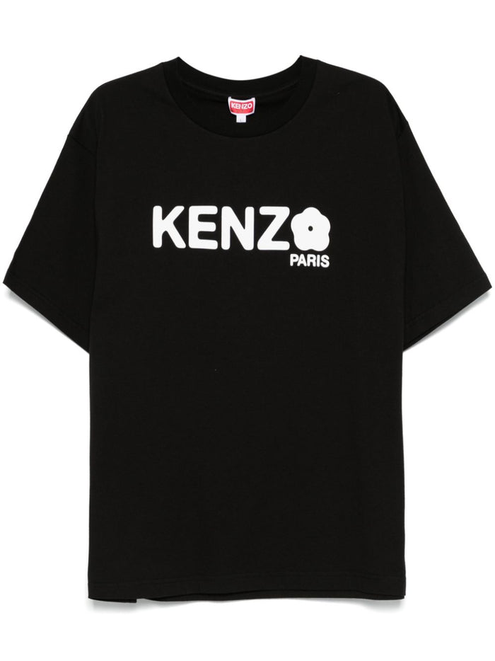 Kenzo T-shirt Nero Uomo Stampa Logo Fiore 1