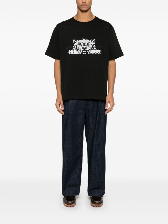 Kenzo T-shirt Nero Uomo Stampa Tigre 1