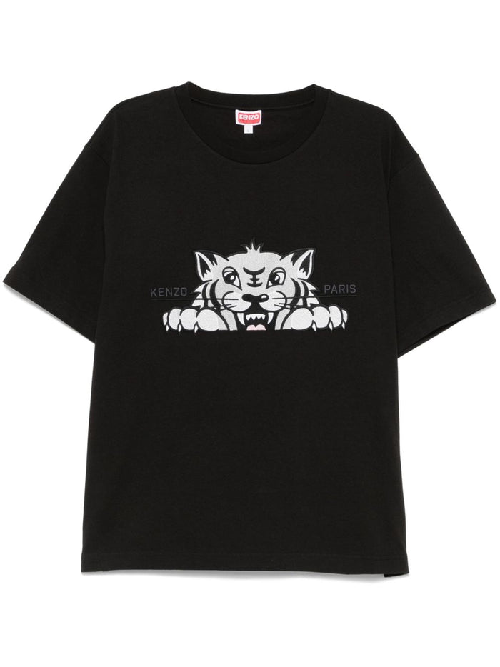 Kenzo T-shirt Nero Uomo Stampa Tigre 4