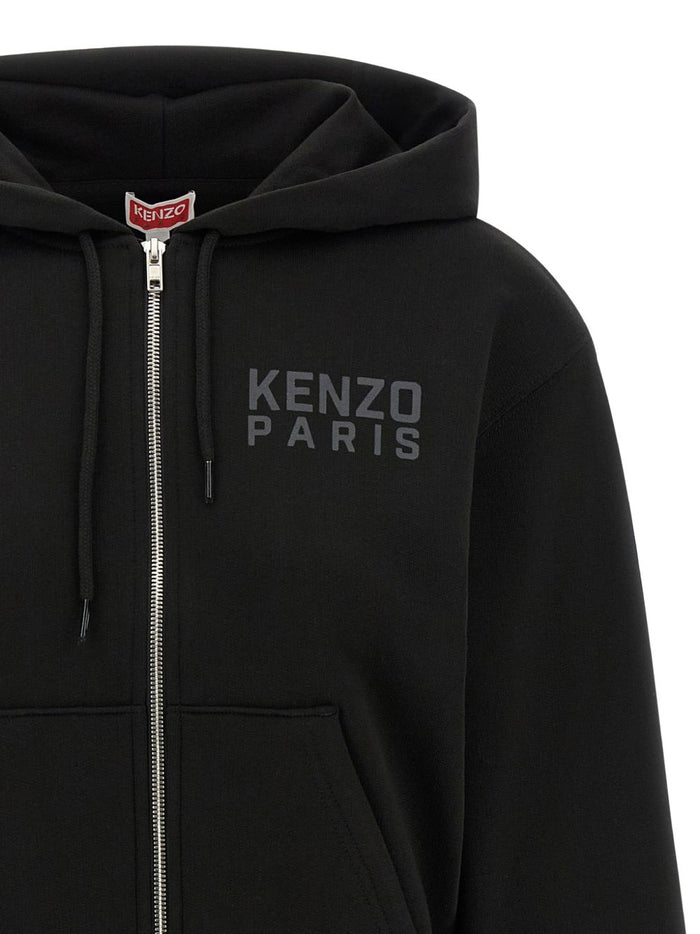 Kenzo Felpa Nero Donna Cappuccio e Zip 3
