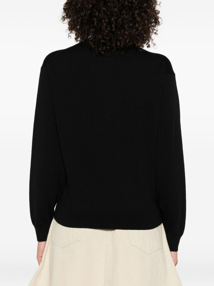 Kenzo Maglia Nero Donna Micro Ricamo Fiore 3