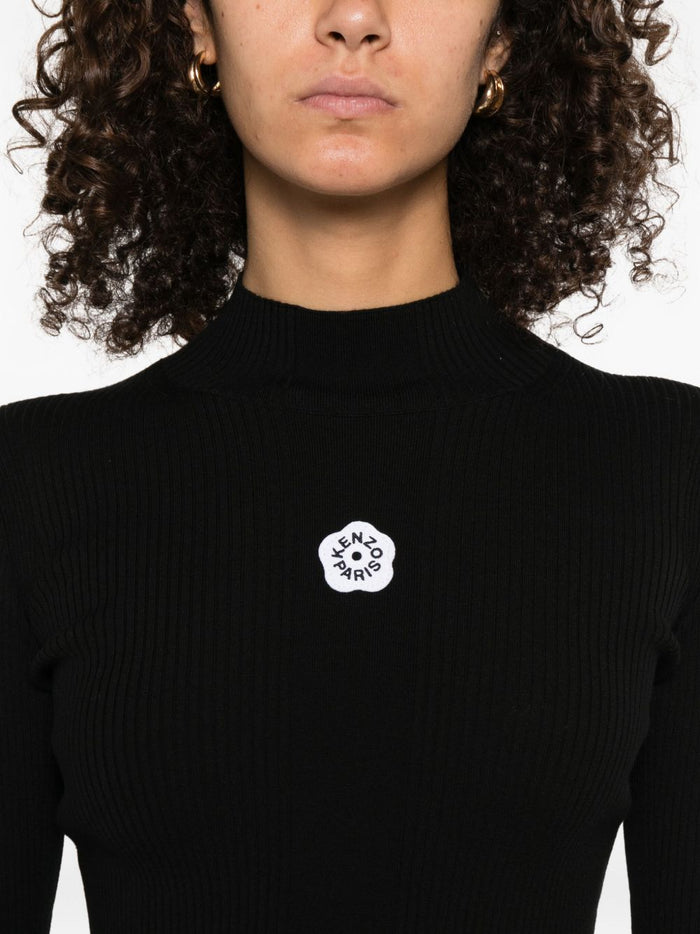 Kenzo Damen-Top in Schwarz mit Boke-Blumenstickerei 4