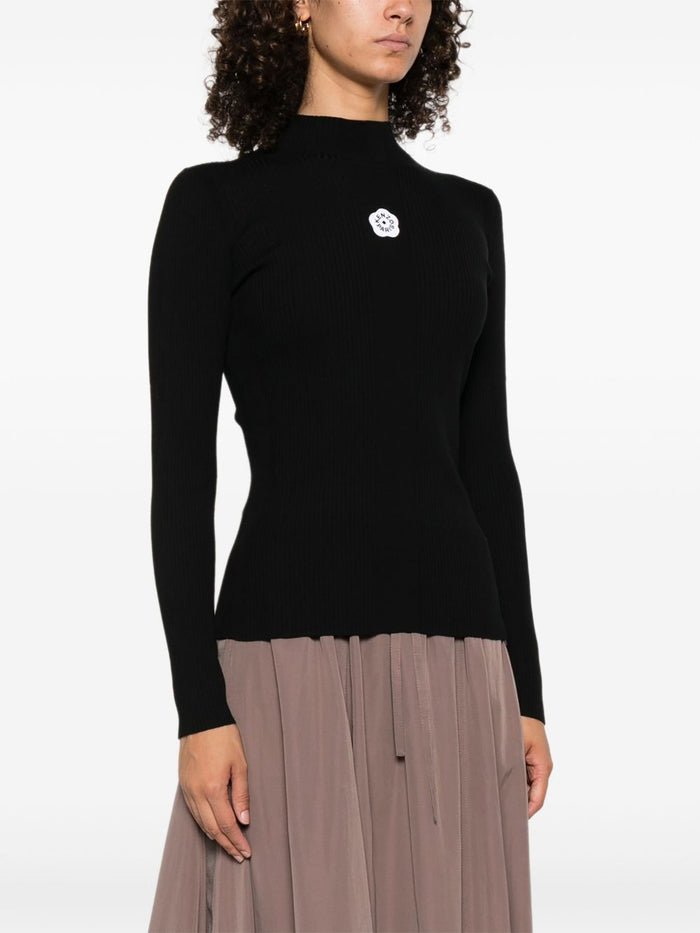 Kenzo Damen-Top in Schwarz mit Boke-Blumenstickerei 1