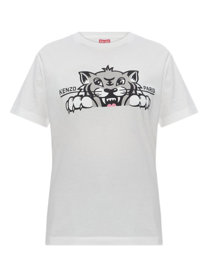Kenzo T-shirt Bianco Donna Stampa Tigre 5