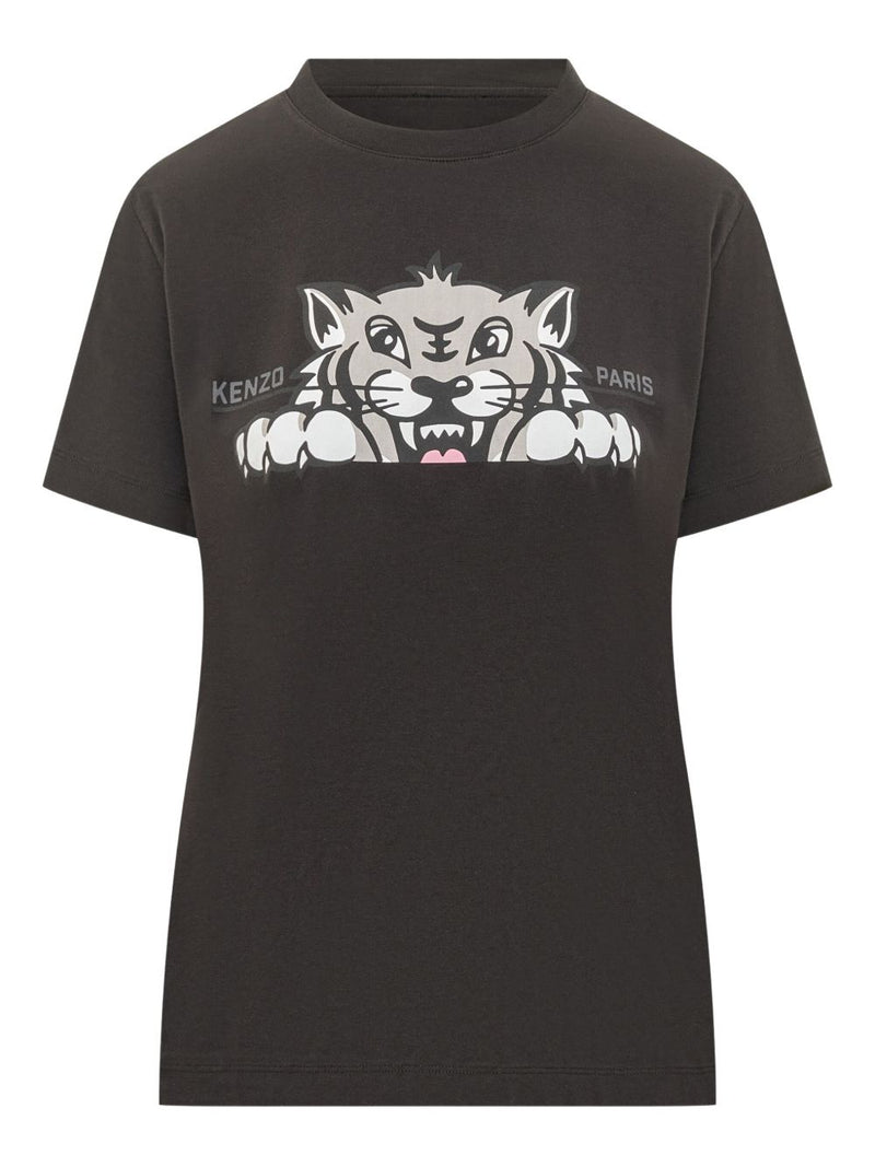 Kenzo T-shirt Nero Donna Stampa Tigre Dipierro - Main Image