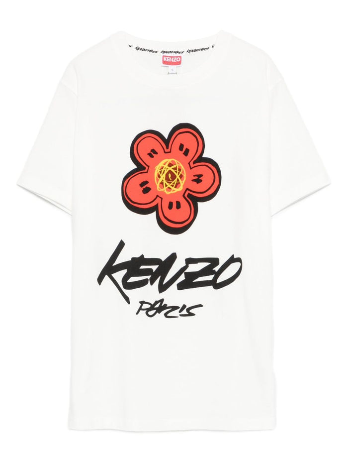 Kenzo T-shirt Bianco Donna Logo con Fiore 5