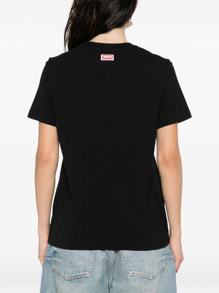 Kenzo T-shirt Nero Donna Logo con Fiore 3