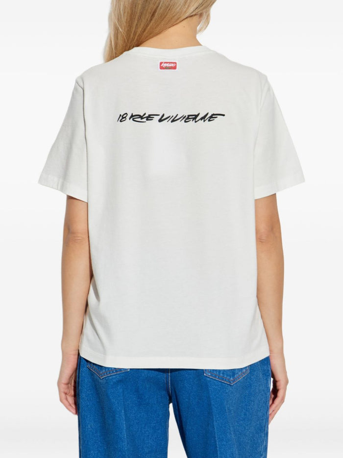 Kenzo Women's White T-shirt with Front Logo Print 3