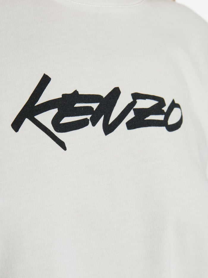 Kenzo Women's White T-shirt with Front Logo Print 4