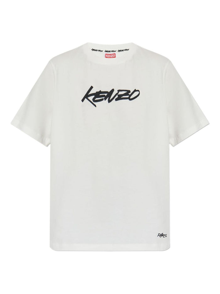 Kenzo Women's White T-shirt with Front Logo Print 5