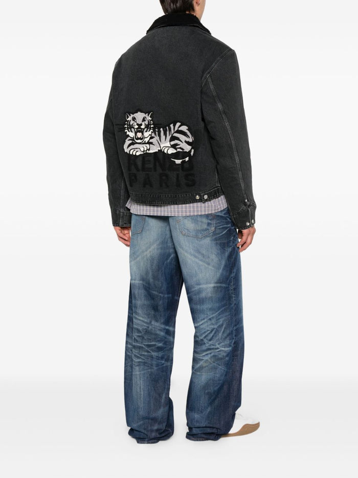 Kenzo Giubbotto Grigio Uomo Happy Tiger 3