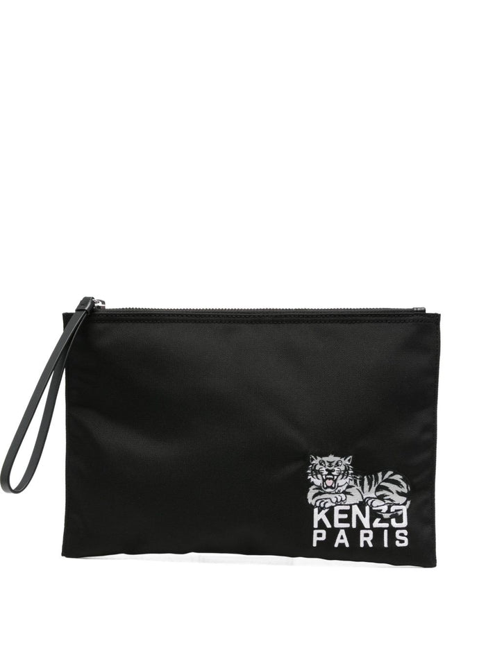 Kenzo Clutch Nero Uomo Ricamo Tigre 1