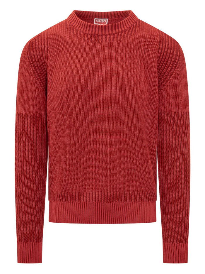 Kenzo Maglia Rosso Uomo Pannelli a Coste 1