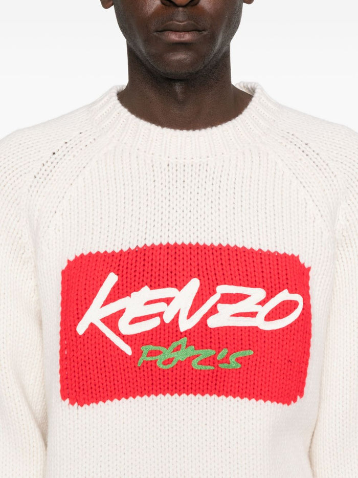 Kenzo Maglia Bianco Uomo Logo Signature 4
