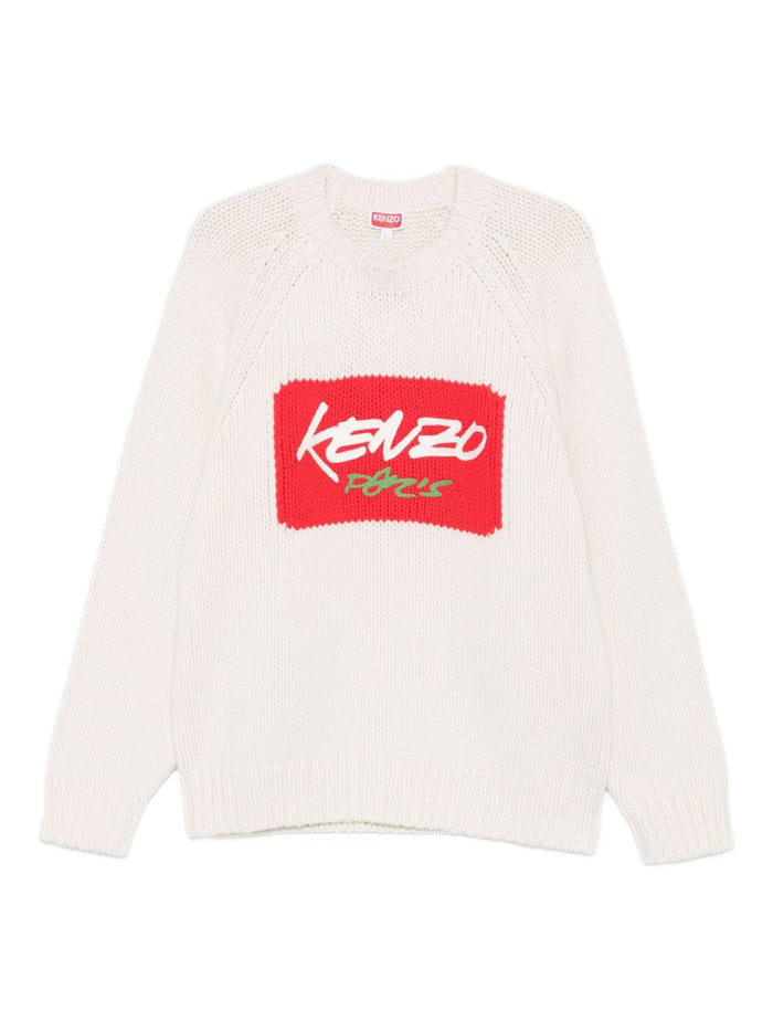 Kenzo Maglia Bianco Uomo Logo Signature 5