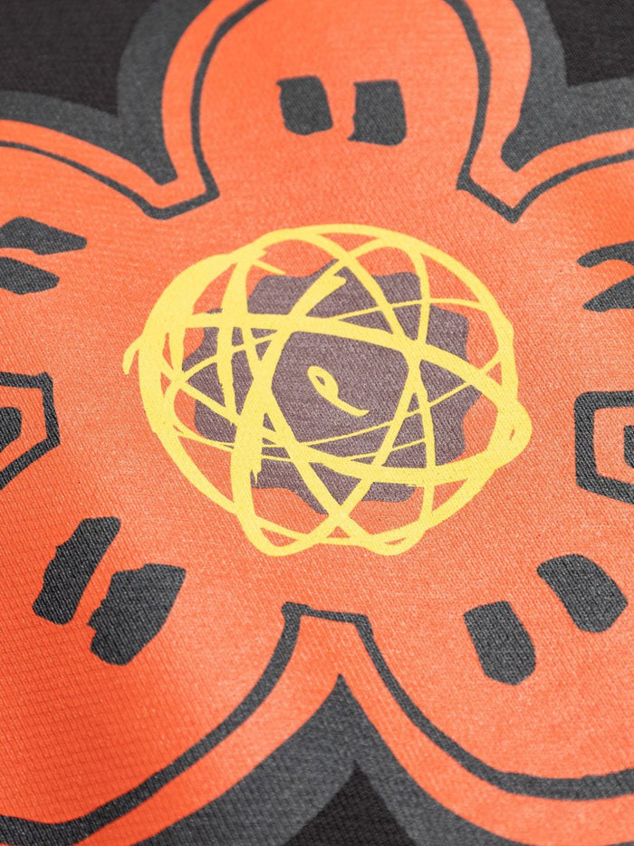 Kenzo Felpa Nero Uomo Stampa Logo e Fiore Boke 4