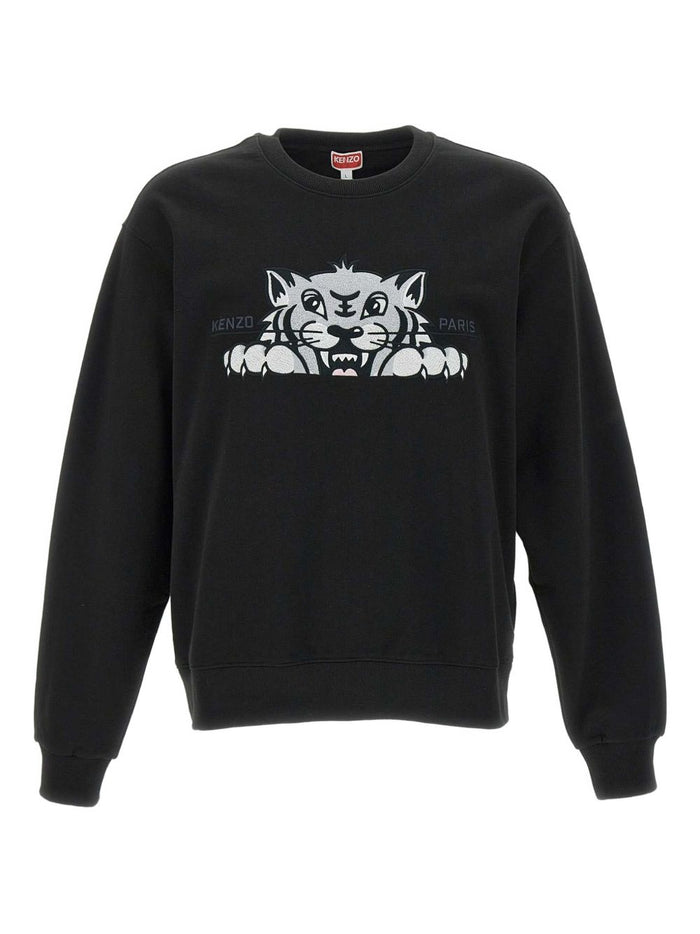 Kenzo Felpa Nero Uomo Ricamo Tigre 1