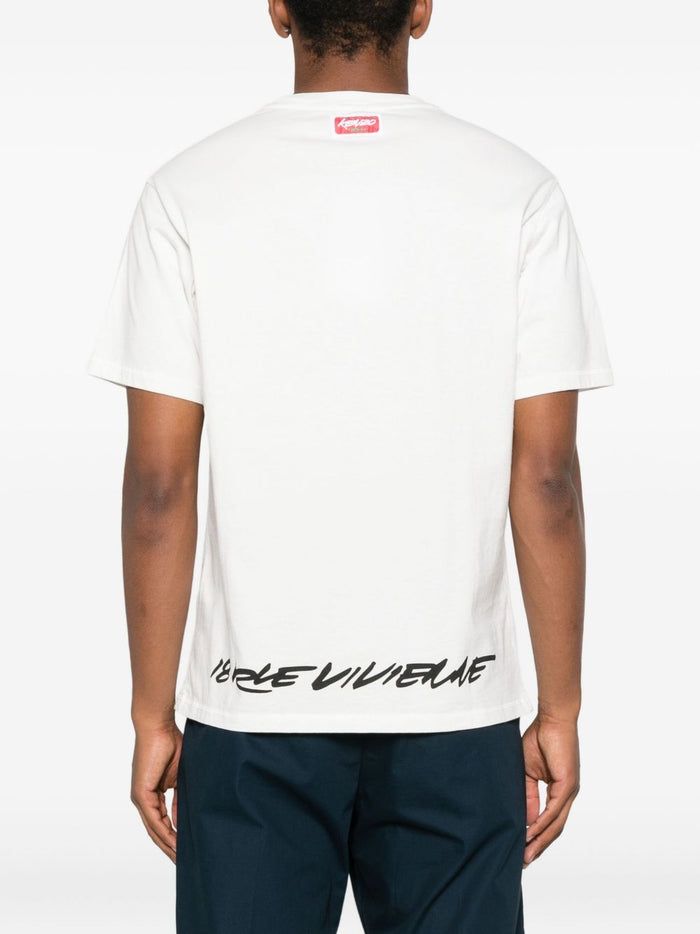 Kenzo T-shirt Bianco Uomo Stampa Logo Anteriore 2
