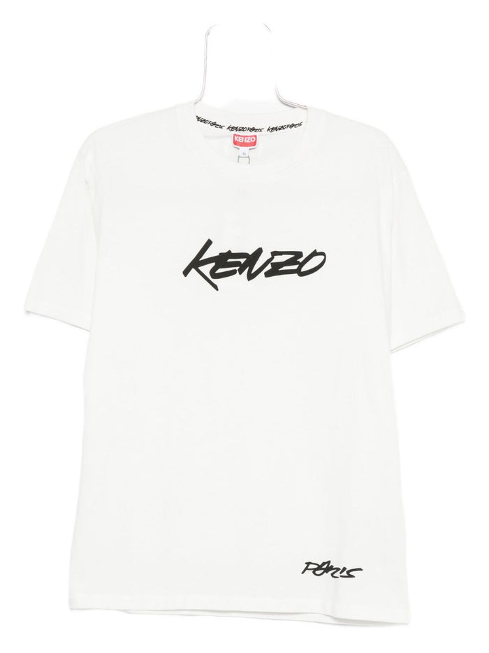 Kenzo T-shirt Bianco Uomo Stampa Logo Anteriore 4