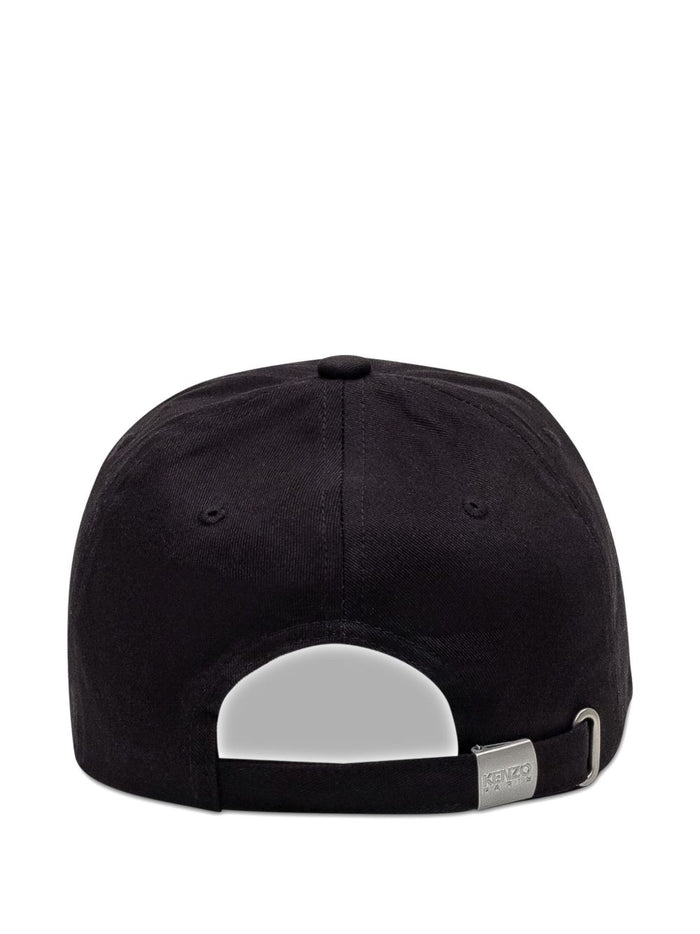 Kenzo Cappello Nero Uomo Ricamo Logo Rosso 2