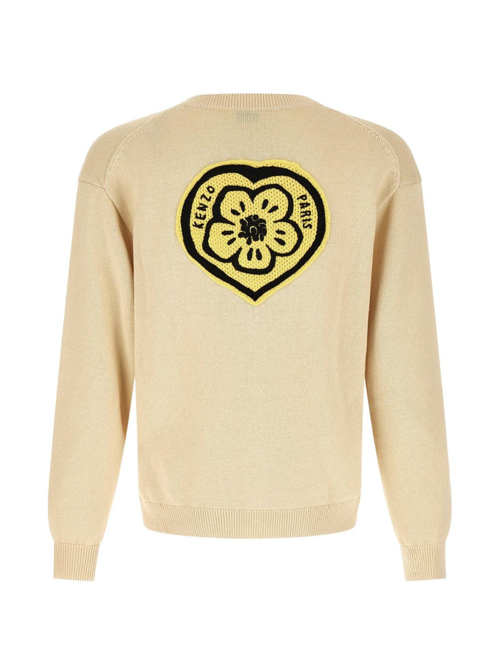 Kenzo Cardigan Cuore Posteriore Uomo Beige 2