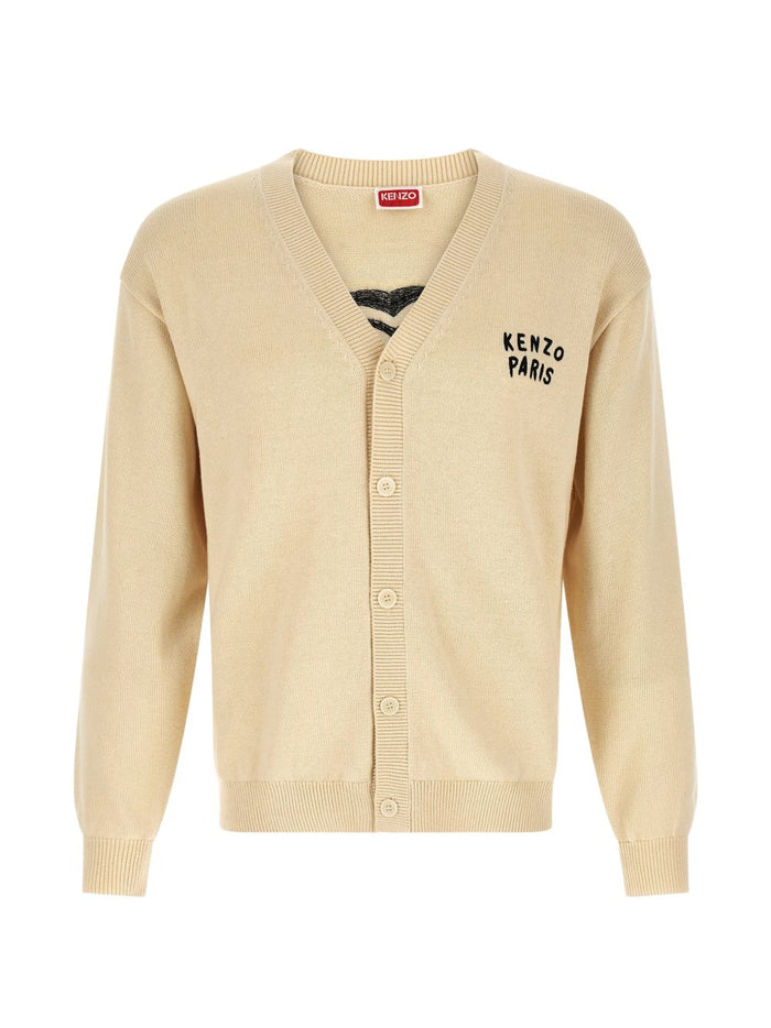 Kenzo Cardigan Cuore Posteriore Uomo Beige 1