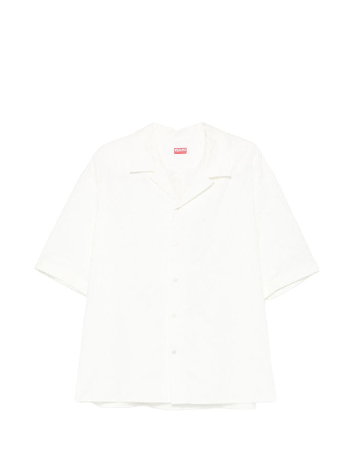 Kenzo Camicia Colletto Cubano Uomo Bianco 5