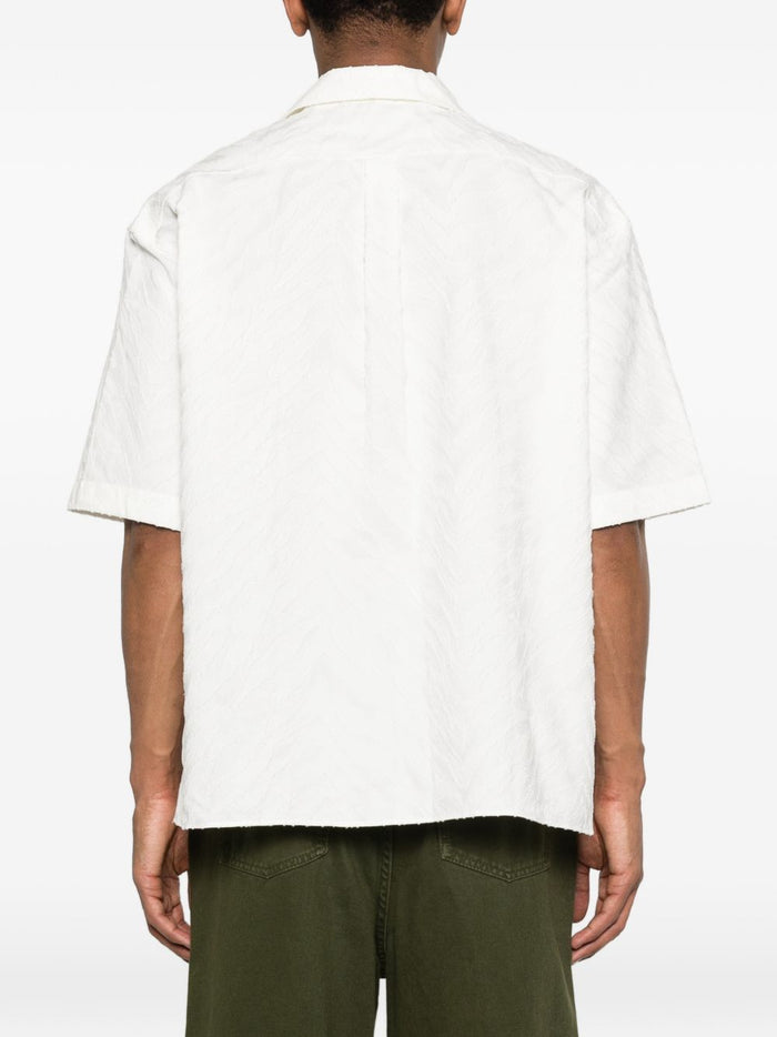 Kenzo Camicia Colletto Cubano Uomo Bianco 3