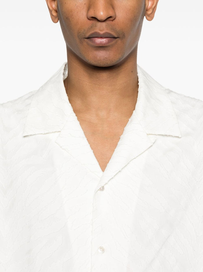 Kenzo Camicia Colletto Cubano Uomo Bianco 4