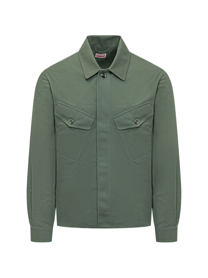 Kenzo Herren-Hemdjacke mit Taschen Grün 1