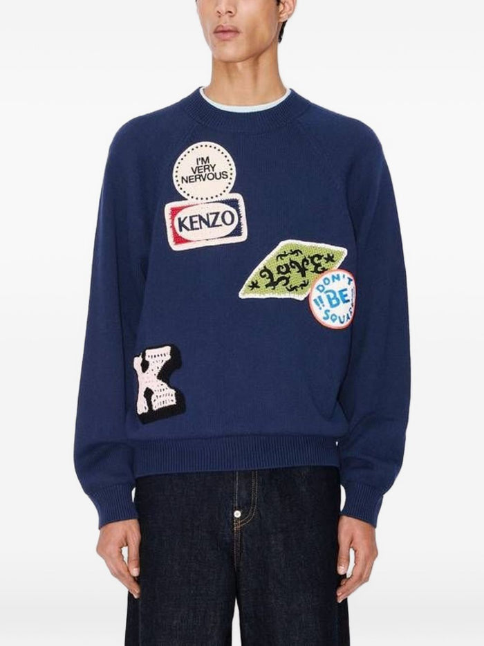 Kenzo Felpa Applicazioni Uomo Blu 1