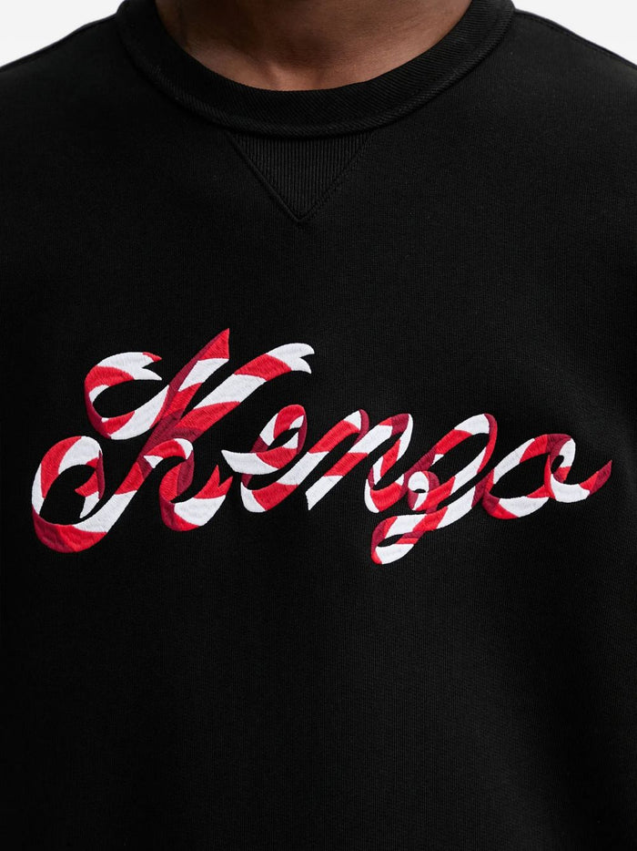 Kenzo Felpa Logo a Nastro Uomo Nero 5
