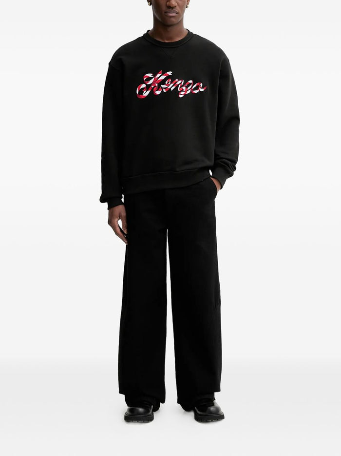 Kenzo Felpa Logo a Nastro Uomo Nero 2