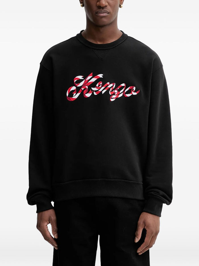 Kenzo Felpa Logo a Nastro Uomo Nero 1
